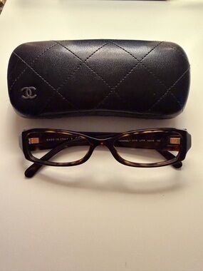 Chanel Tortoiseshell Frames with Black Quilted Case